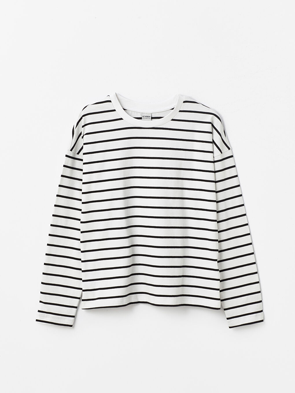 Crew Neck Striped Long Sleeve Girl's T-Shirt -S46915Z4-SZ5