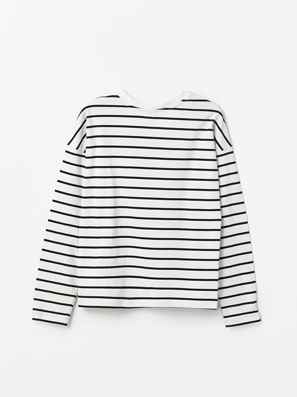 Crew Neck Striped Long Sleeve Girl's T-Shirt -S46915Z4-SZ5