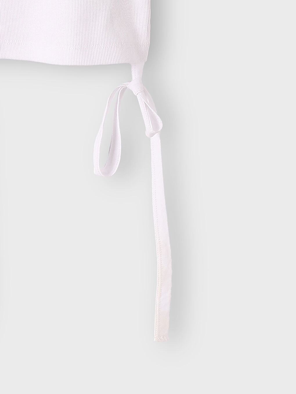 Beyaz Bisiklet Yaka İpli Crop-1