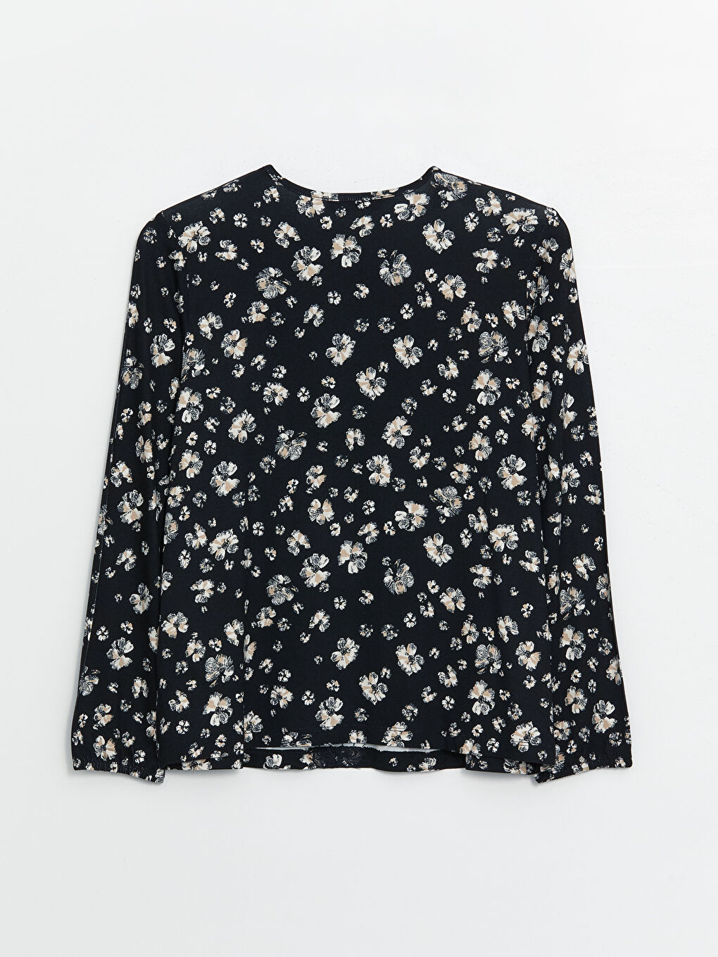 LCW Grace Tie Neck Floral Long Sleeve Women's Blouse -S46946Z8-LQJ