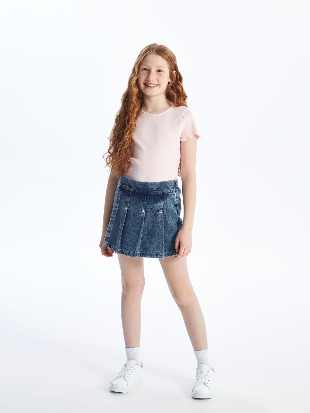 Crew Neck Basic Short Sleeve Girls T-Shirt -S46961Z4-QVR