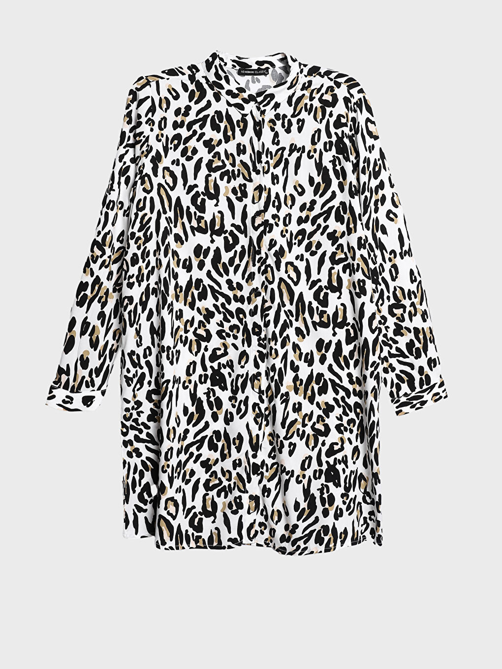 Collared Neck Patterned Women's Dress