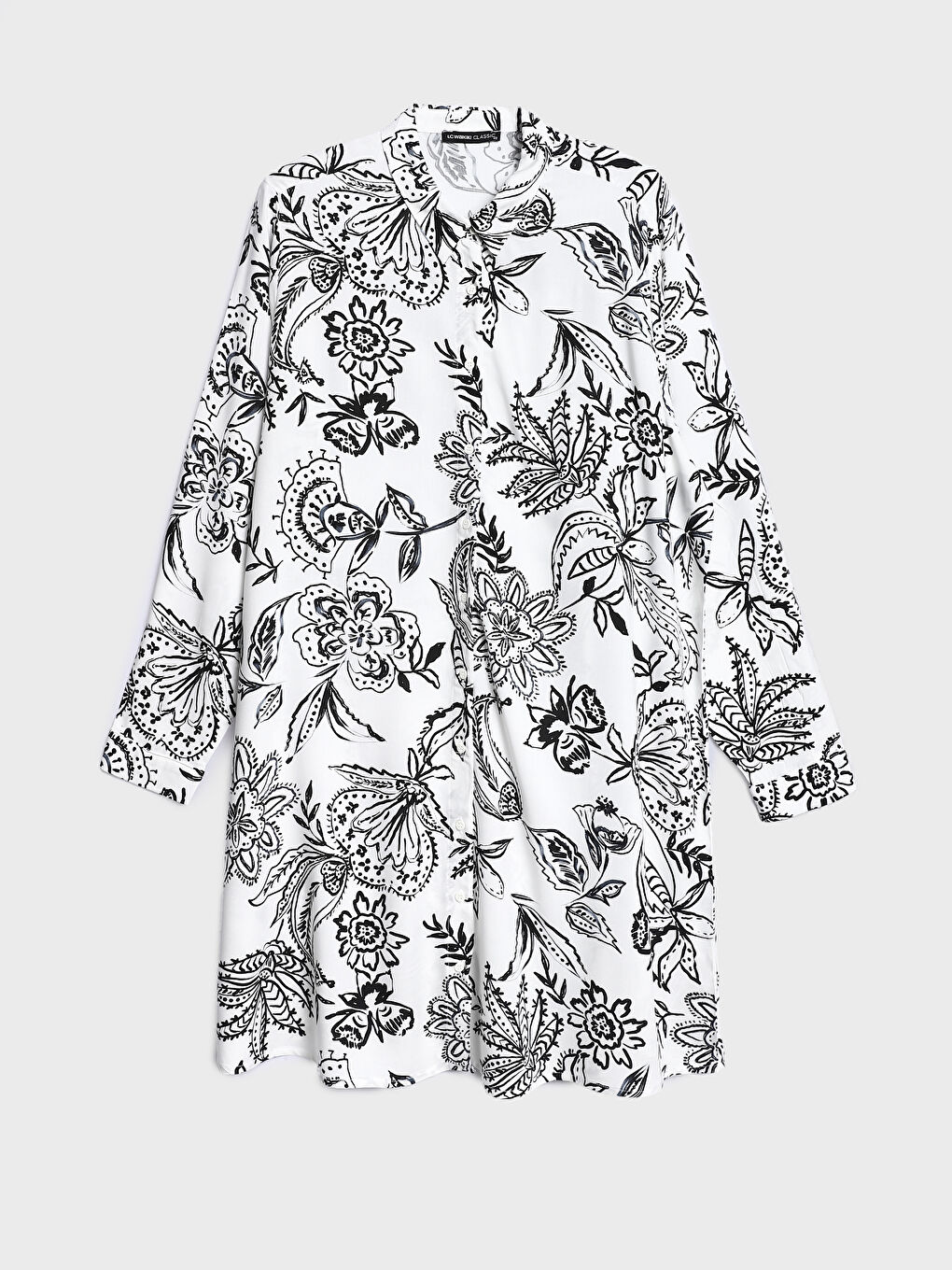 Collared Neck Patterned Women's Dress