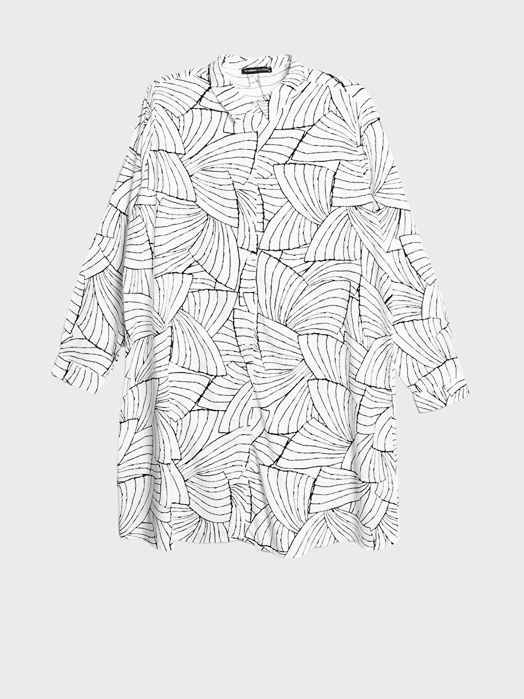 فستان نسائي بياقة قميص منقوش