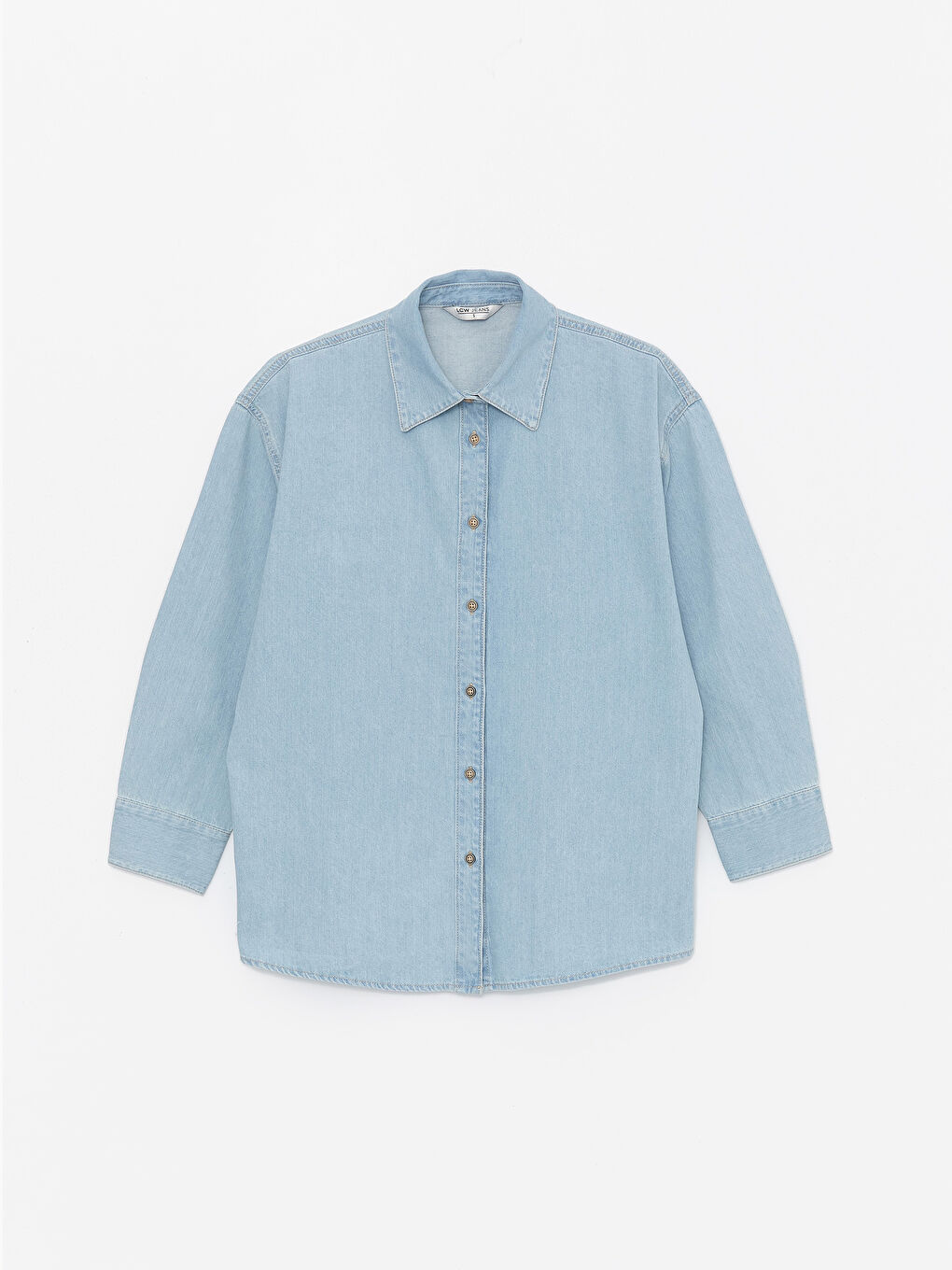 LC Waikiki Plain Long Sleeve Oversize Women's Denim Shirt -S46970Z8-311