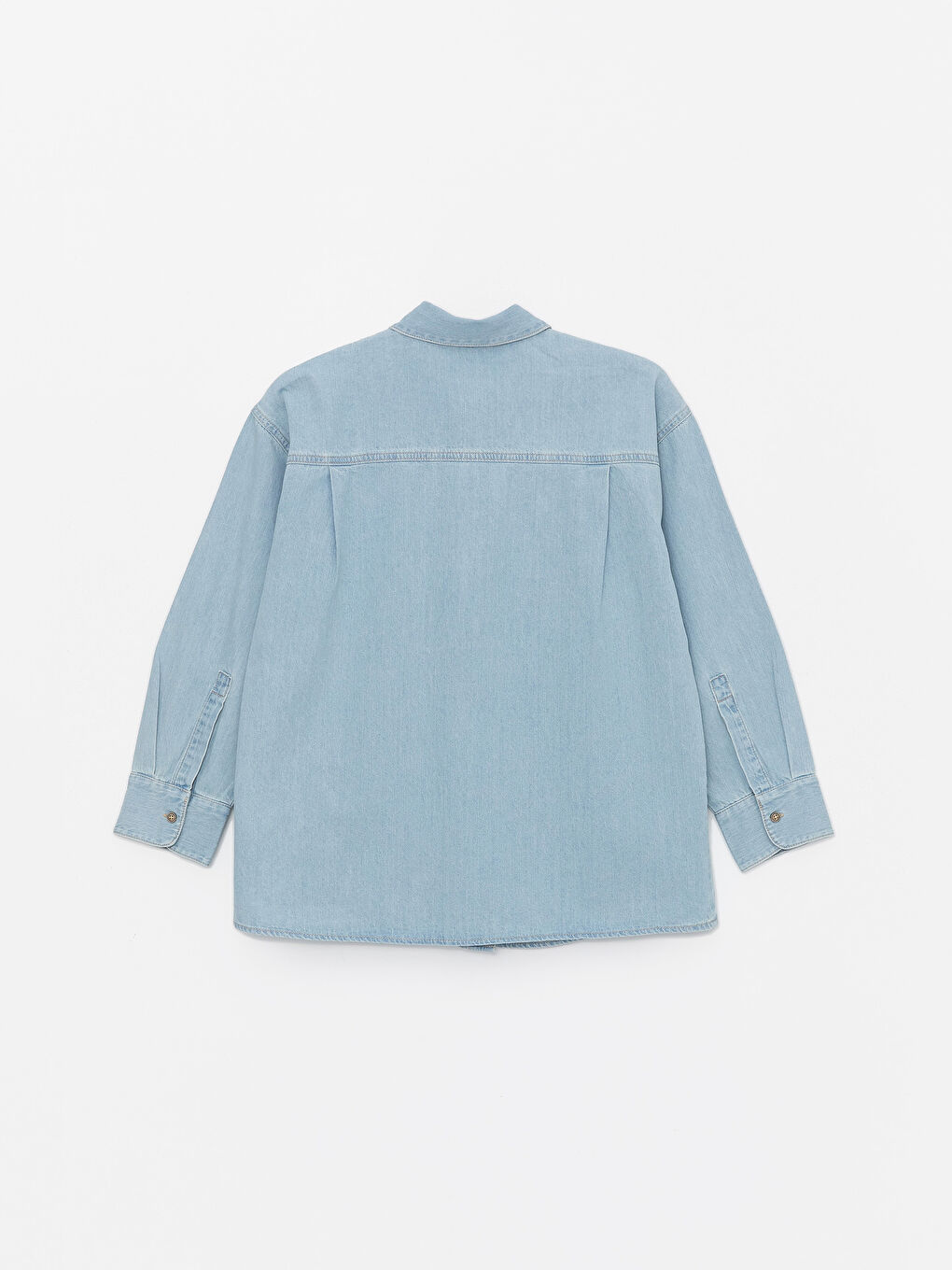 LC Waikiki Plain Long Sleeve Oversize Women's Denim Shirt -S46970Z8-311