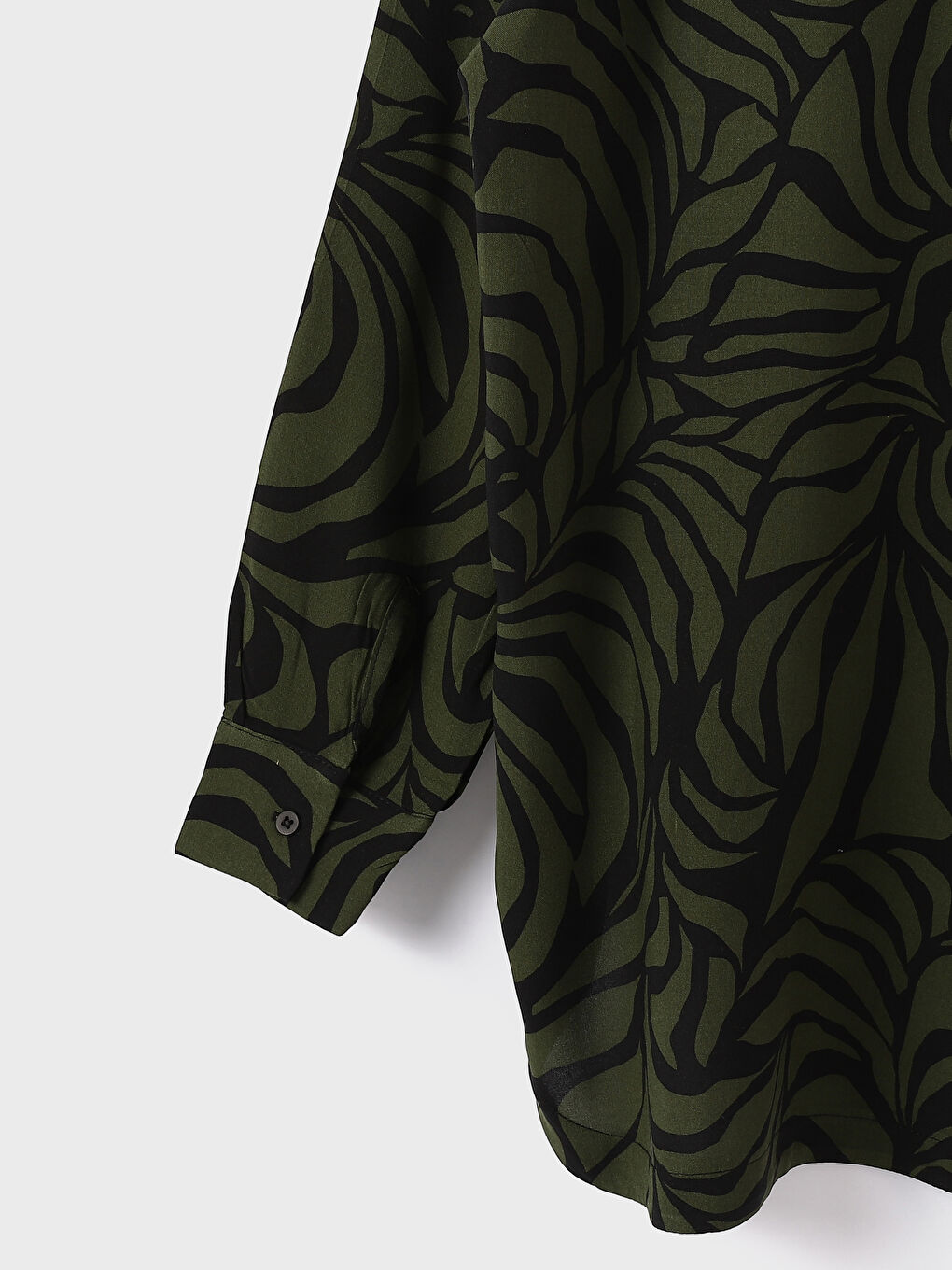 قميص نسائي كم طويل منقوش-1