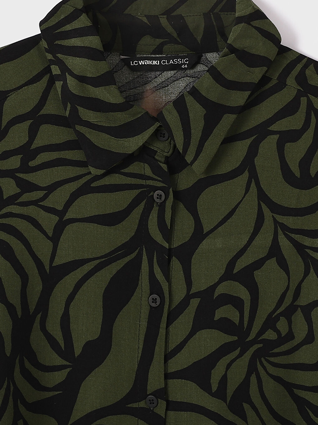 قميص نسائي كم طويل منقوش-3