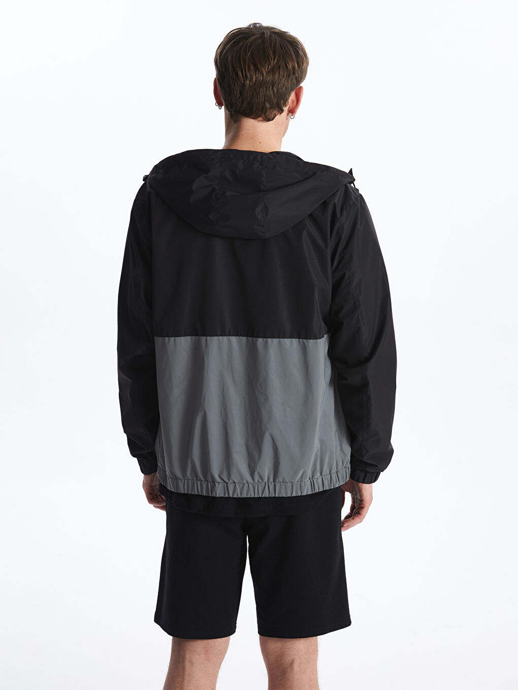 ерлерге арналған стандартты пішім капюшонды пальто-5