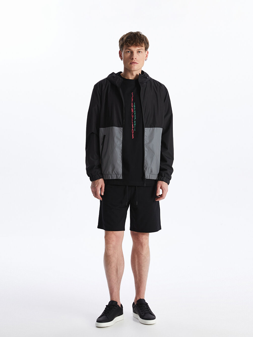 ерлерге арналған стандартты пішім капюшонды пальто-1