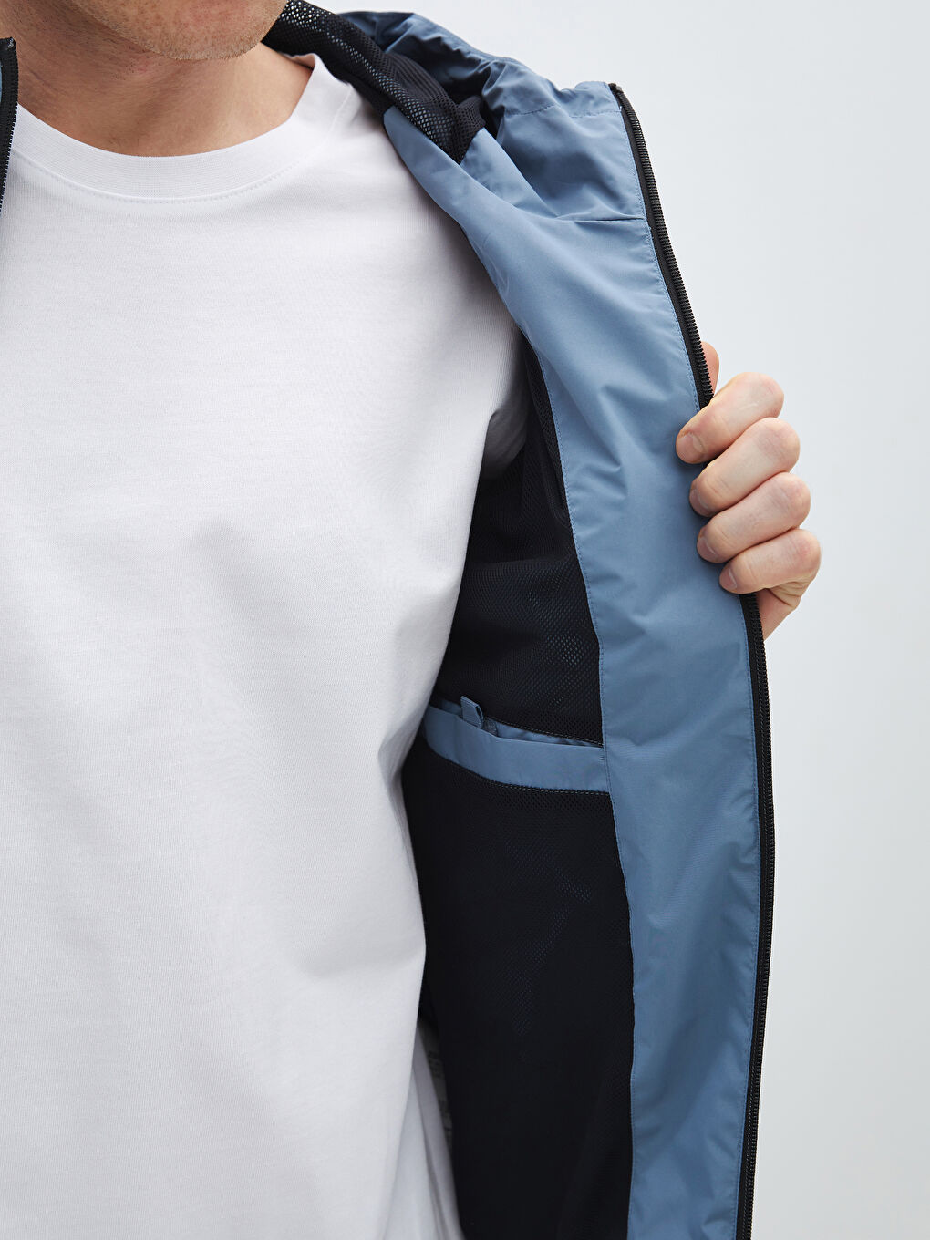 Ерлерге арналған стандартты пішім капюшонды жаңбырға арналған күрте-3