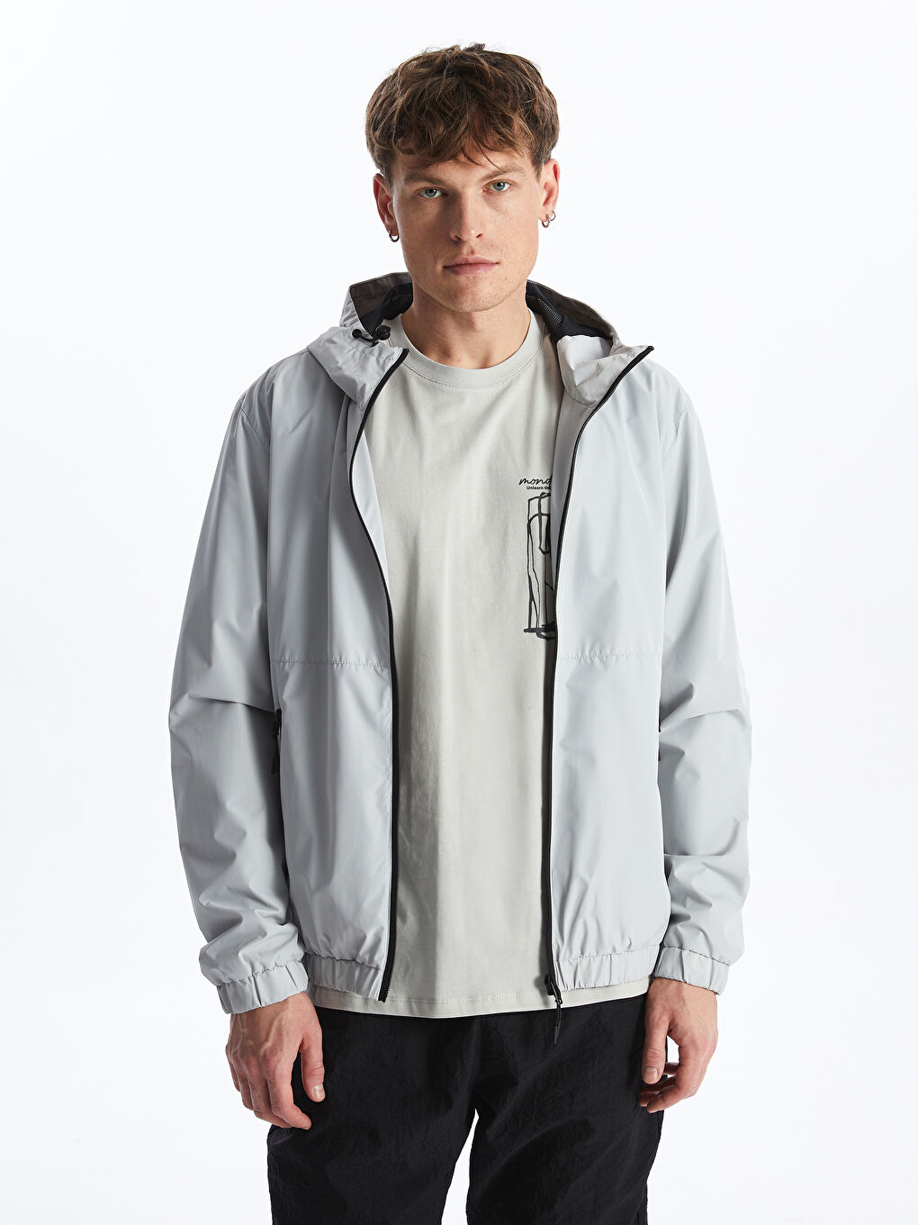 Regular Fit Hooded Men's Raincoat