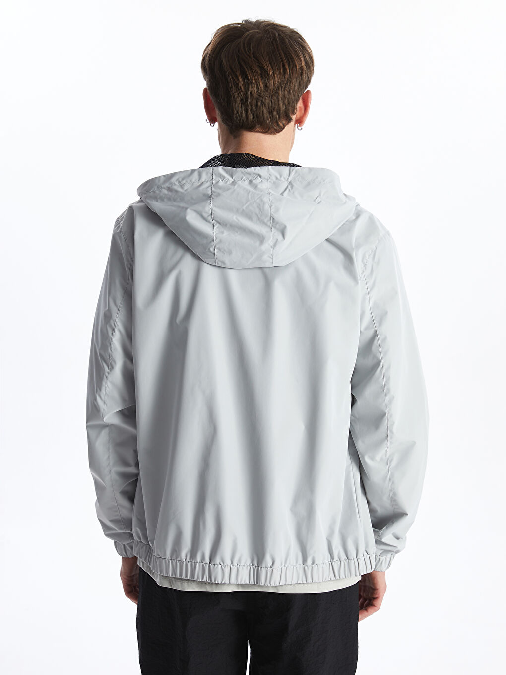 Regular Fit Hooded Men's Raincoat-5