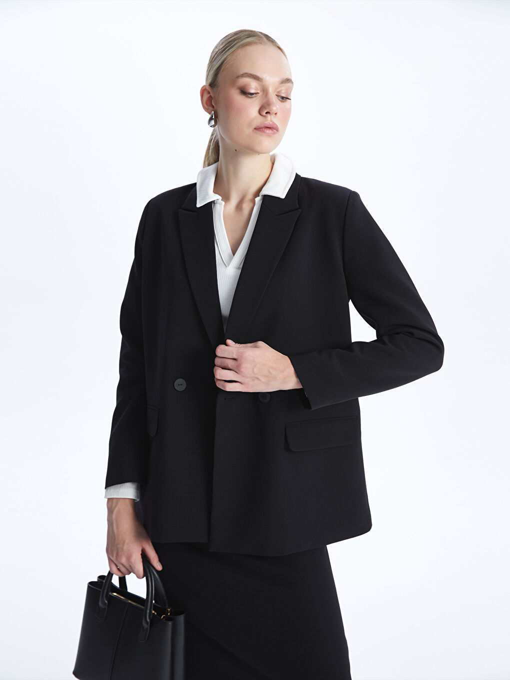 Sacou Blazer Crep pentru Femei-1