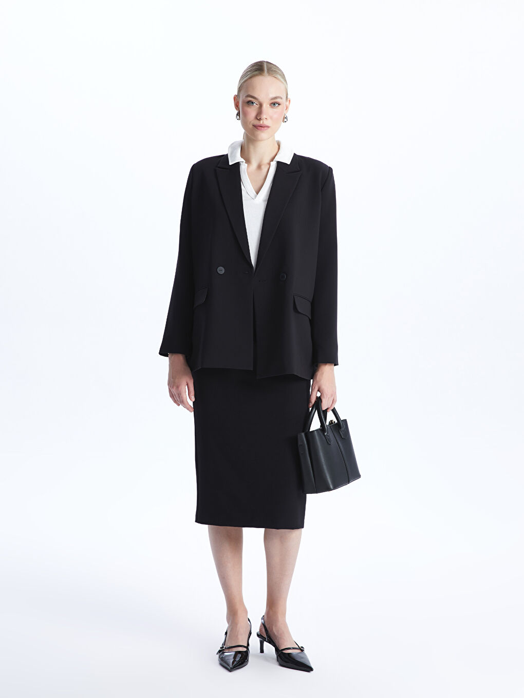 Sacou Blazer Crep pentru Femei-2