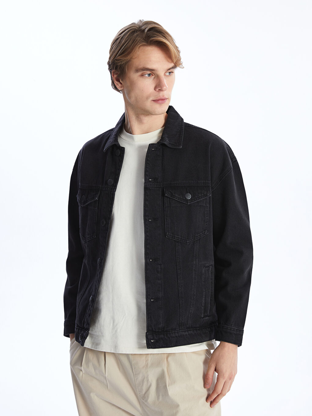 Casual Fit Men's Jean Jacket -S47001Z8-M0U