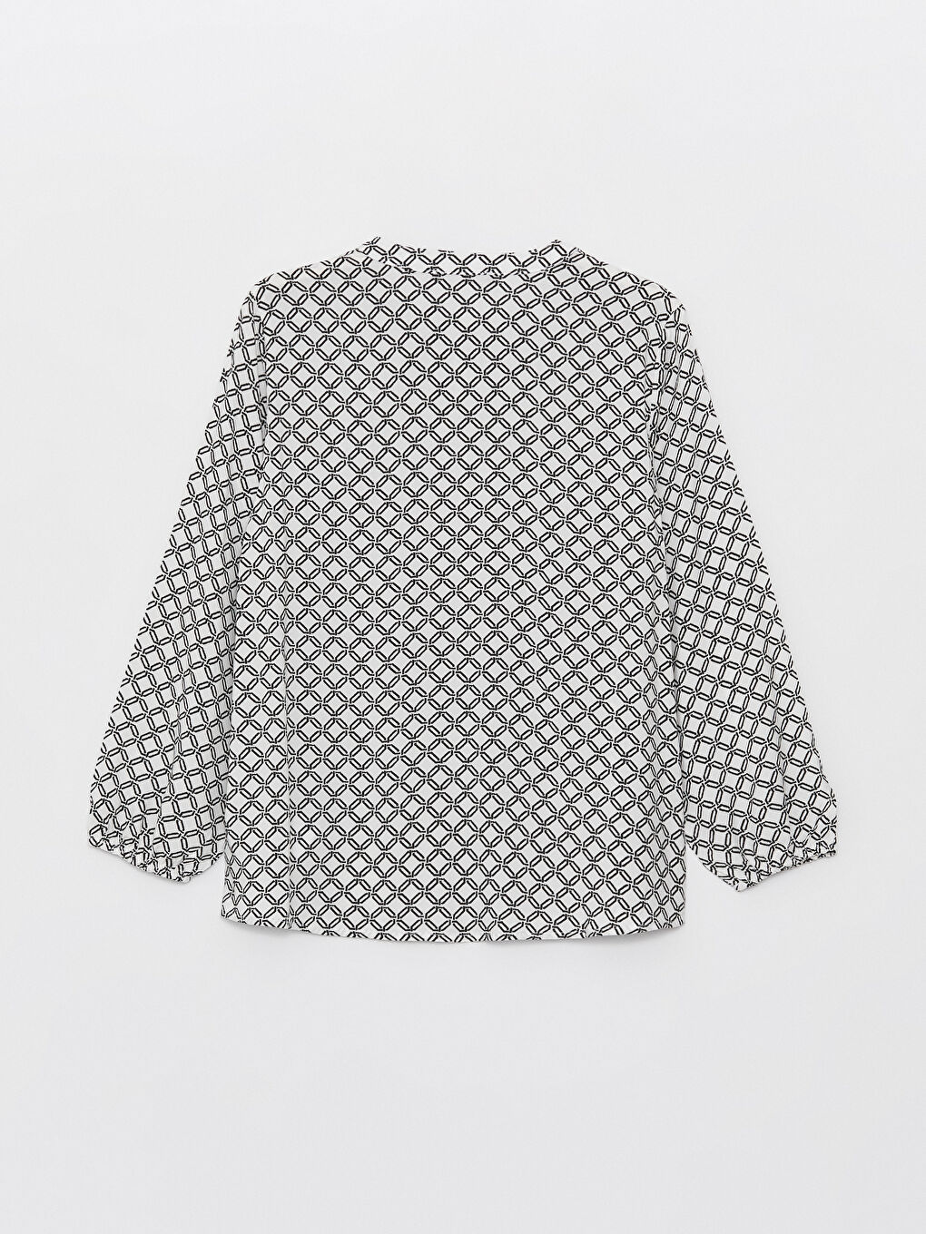 Tie Neck Patterned Long Sleeve Women's Blouse -S47002Z8-LRA
