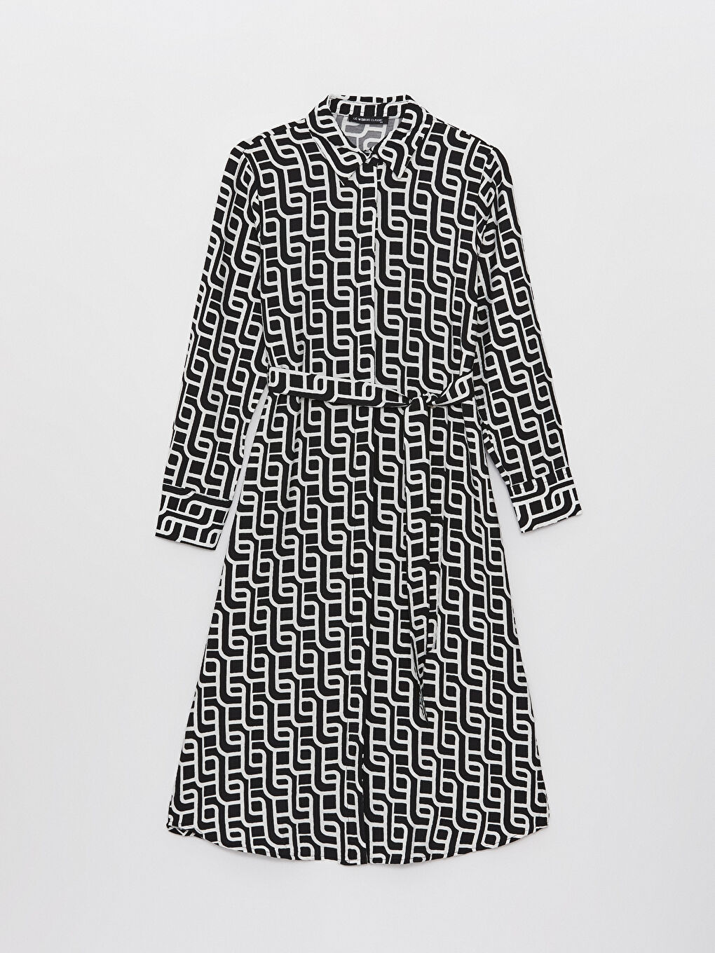 Patterned Long Sleeve Women's Shirt Dress -S47010Z8-LQJ