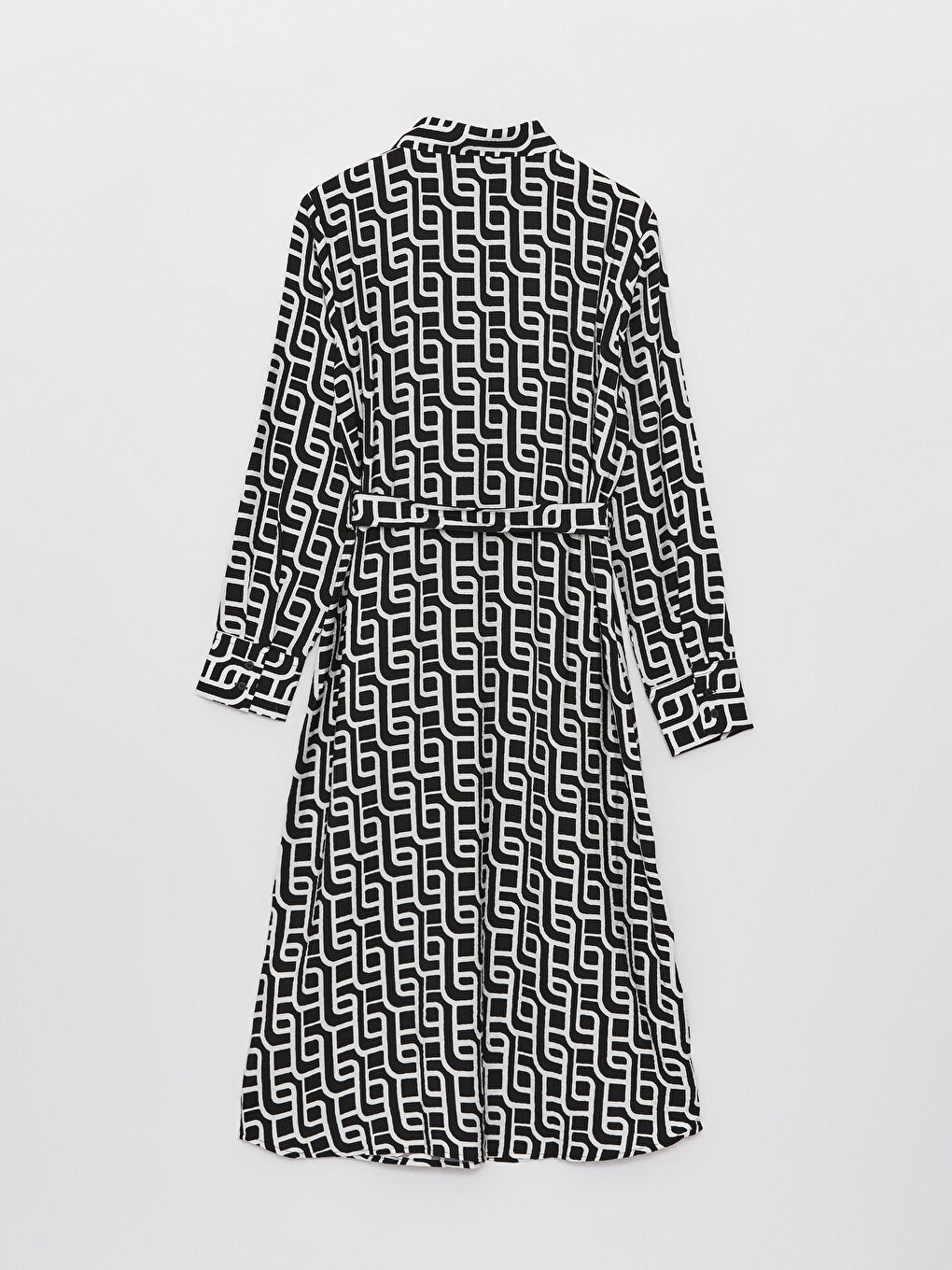 Patterned Long Sleeve Women's Shirt Dress -S47010Z8-LQJ