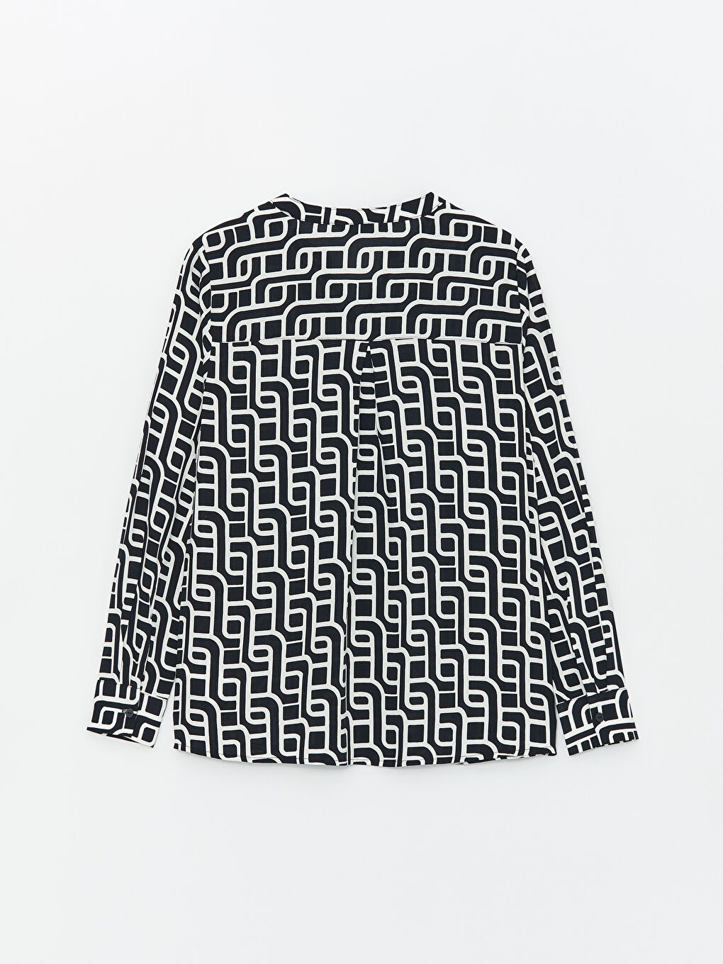 Блузка с вырезом с выемкой, узорчатая, с длинным рукавом для женщин-6