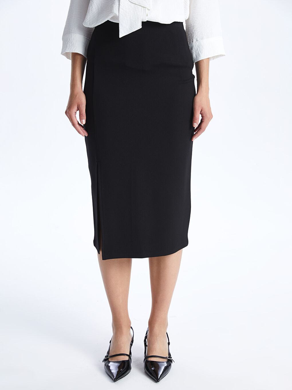 LC Waikiki Women's Slim Fit Plain Pencil Skirt -S47014Z8-CVL