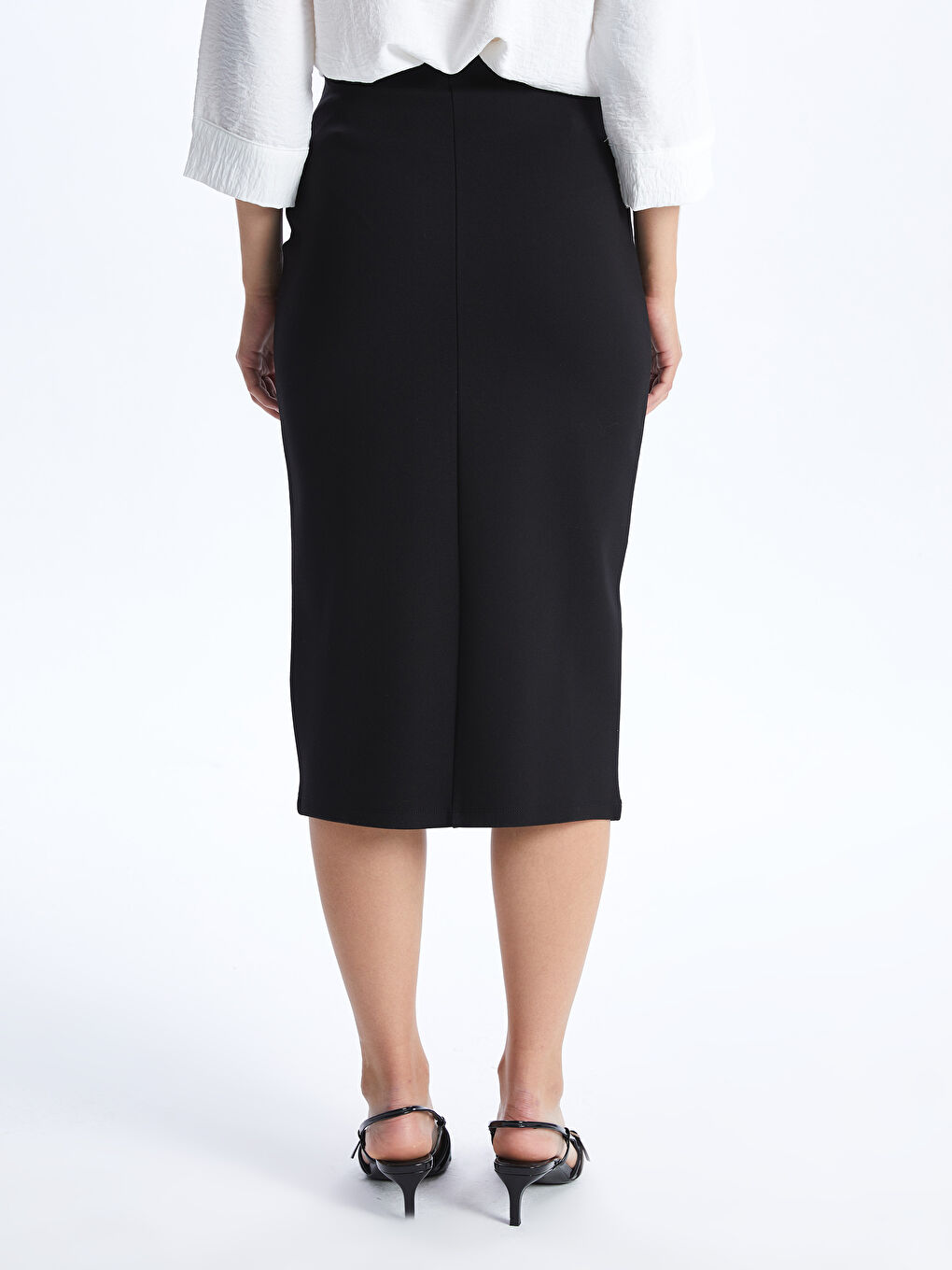 LC Waikiki Women's Slim Fit Plain Pencil Skirt -S47014Z8-CVL