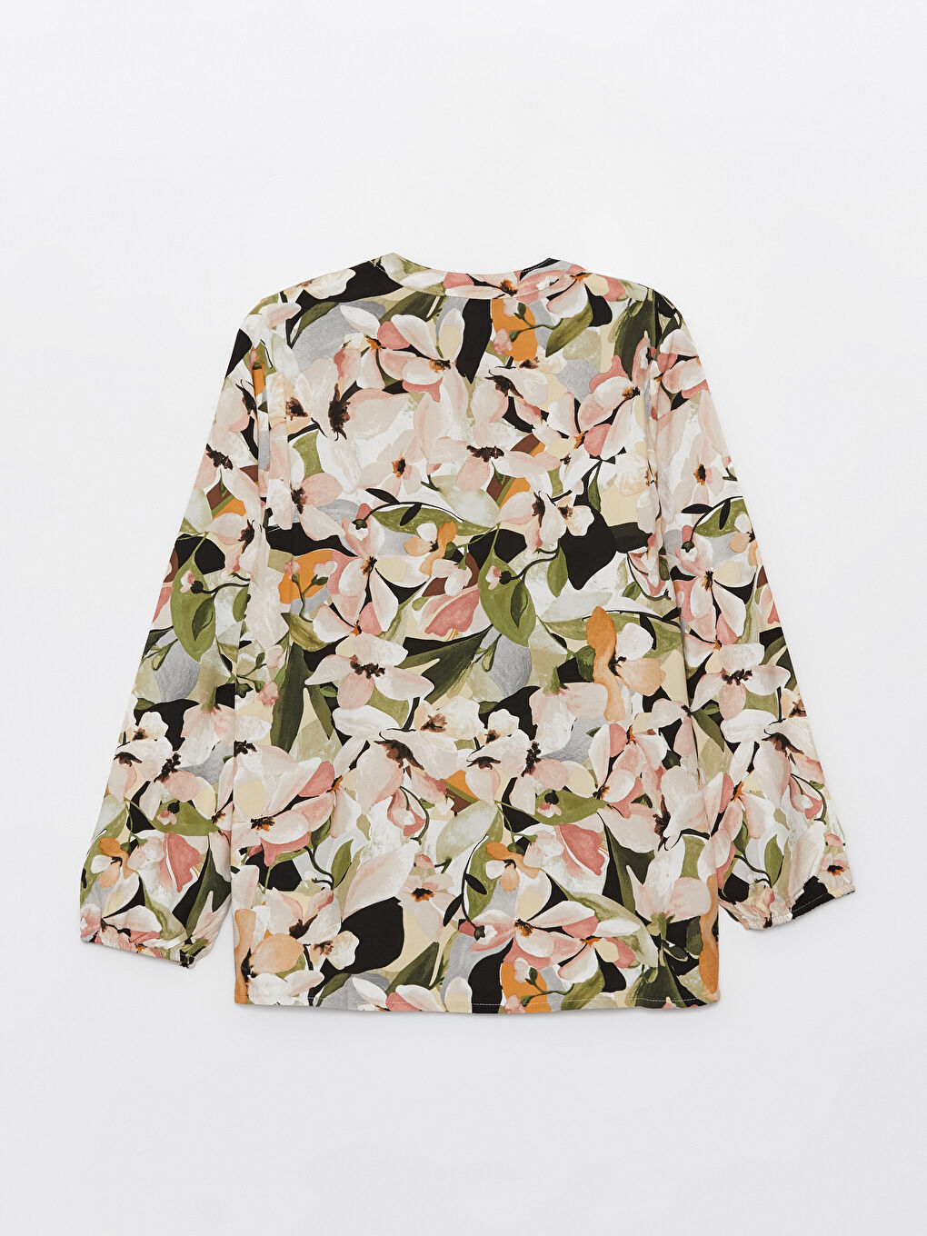Tie Neck Floral Long Sleeve Women's Blouse -S47015Z8-F9C