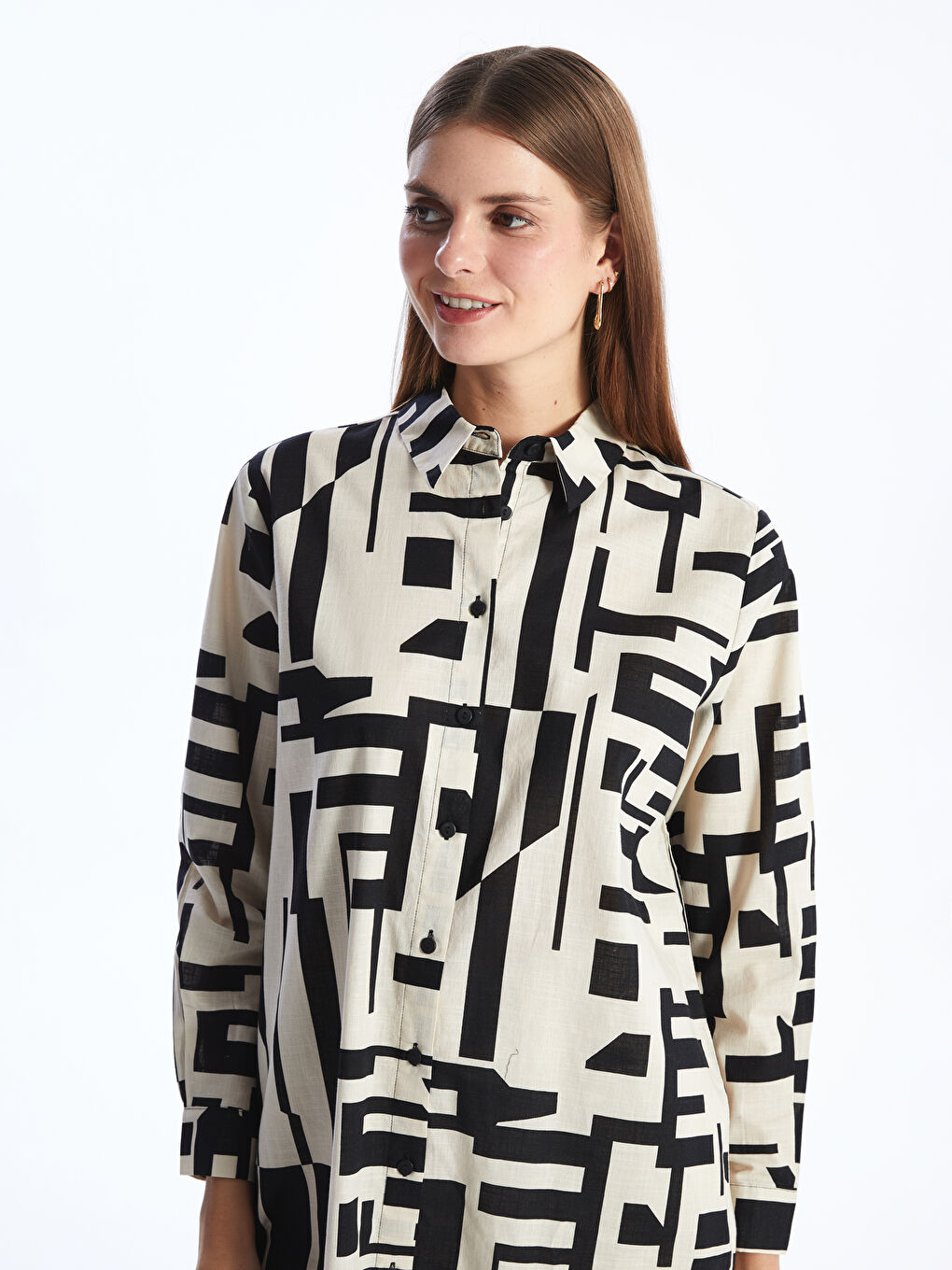 LC Waikiki Patterned Women's Shirt Tunic -S47017Z8-LQJ