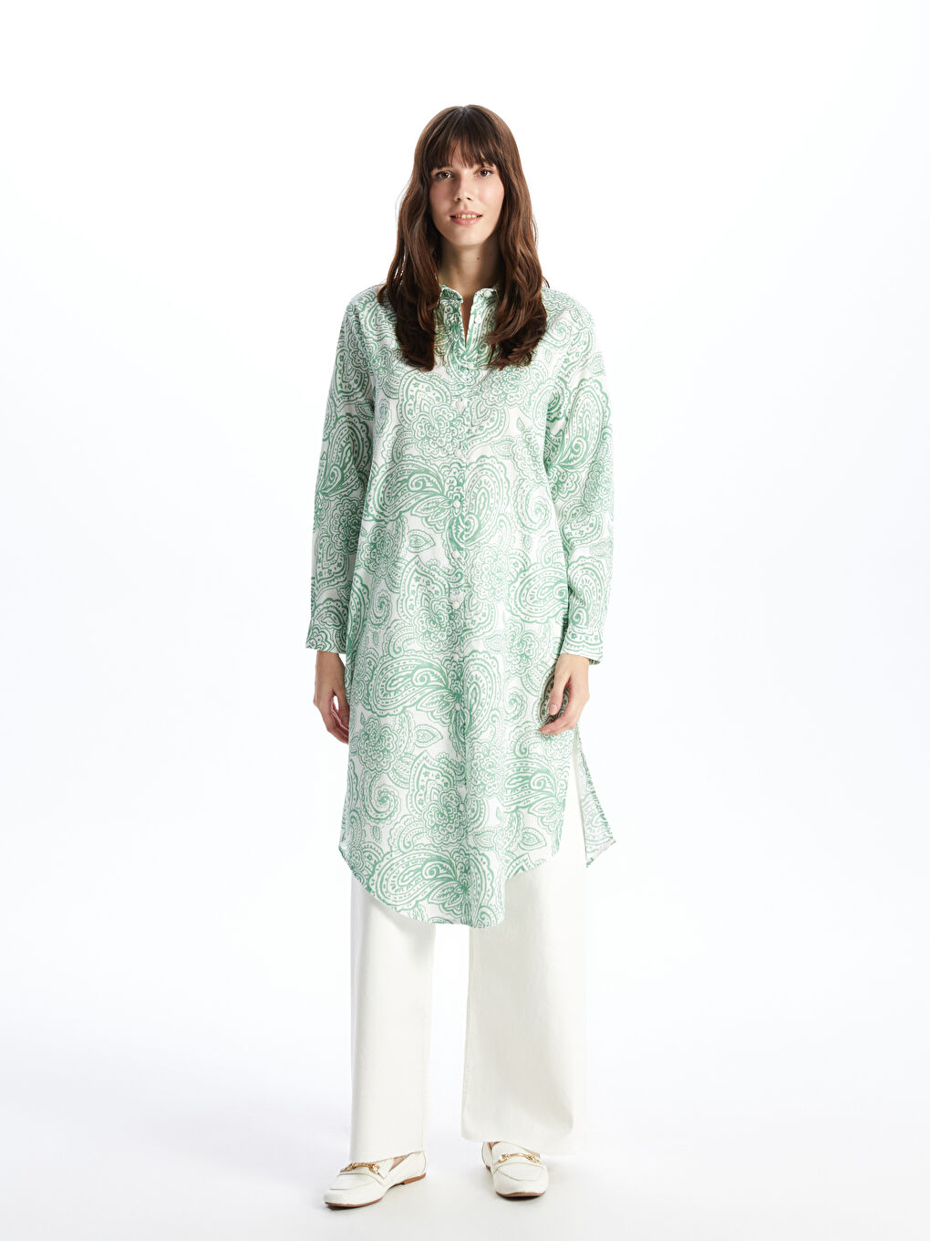 Patterned Women's Shirt Tunic -S47017Z8-LRR