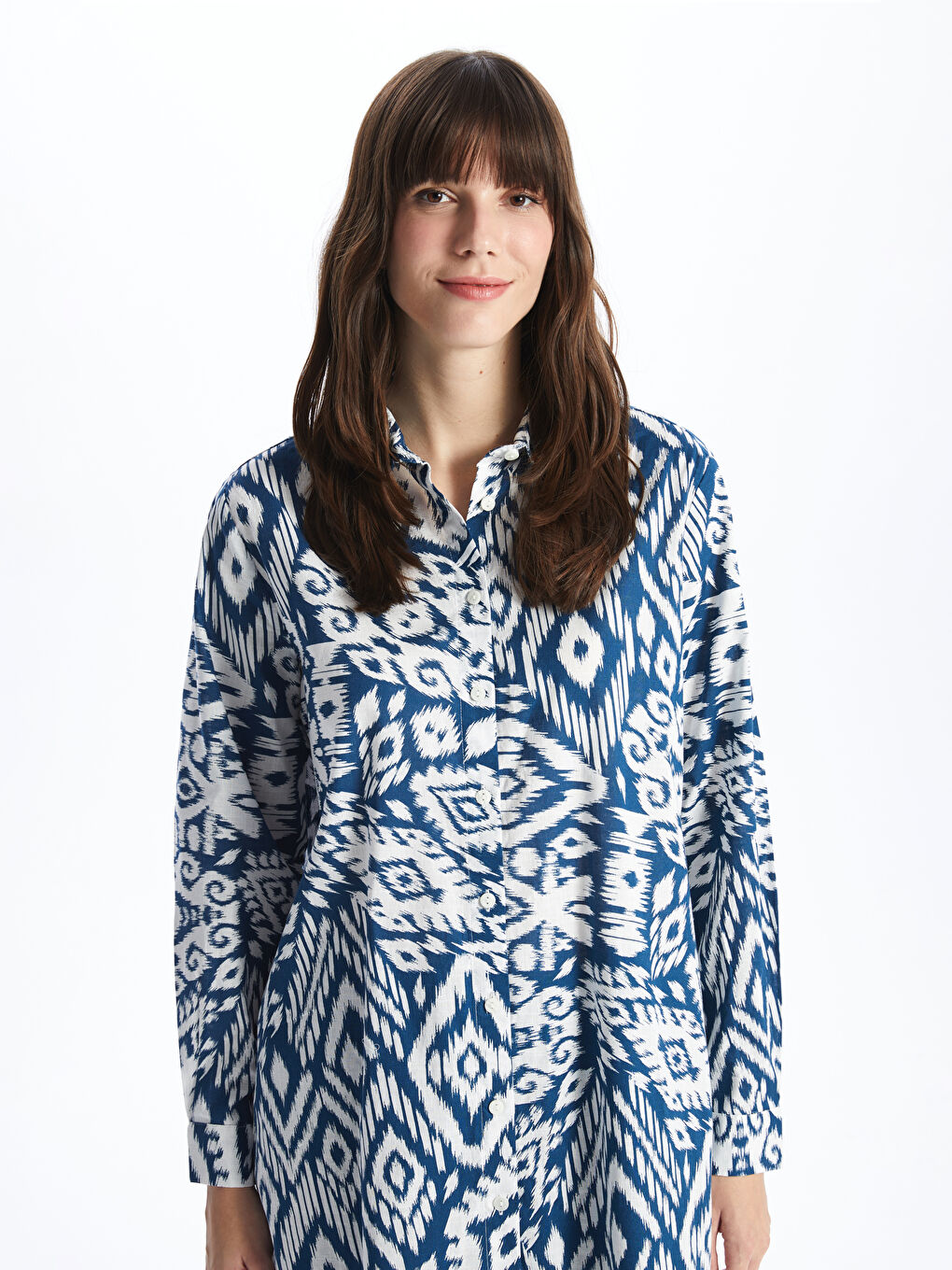 Patterned Women's Shirt Tunic -S47017Z8-LSJ
