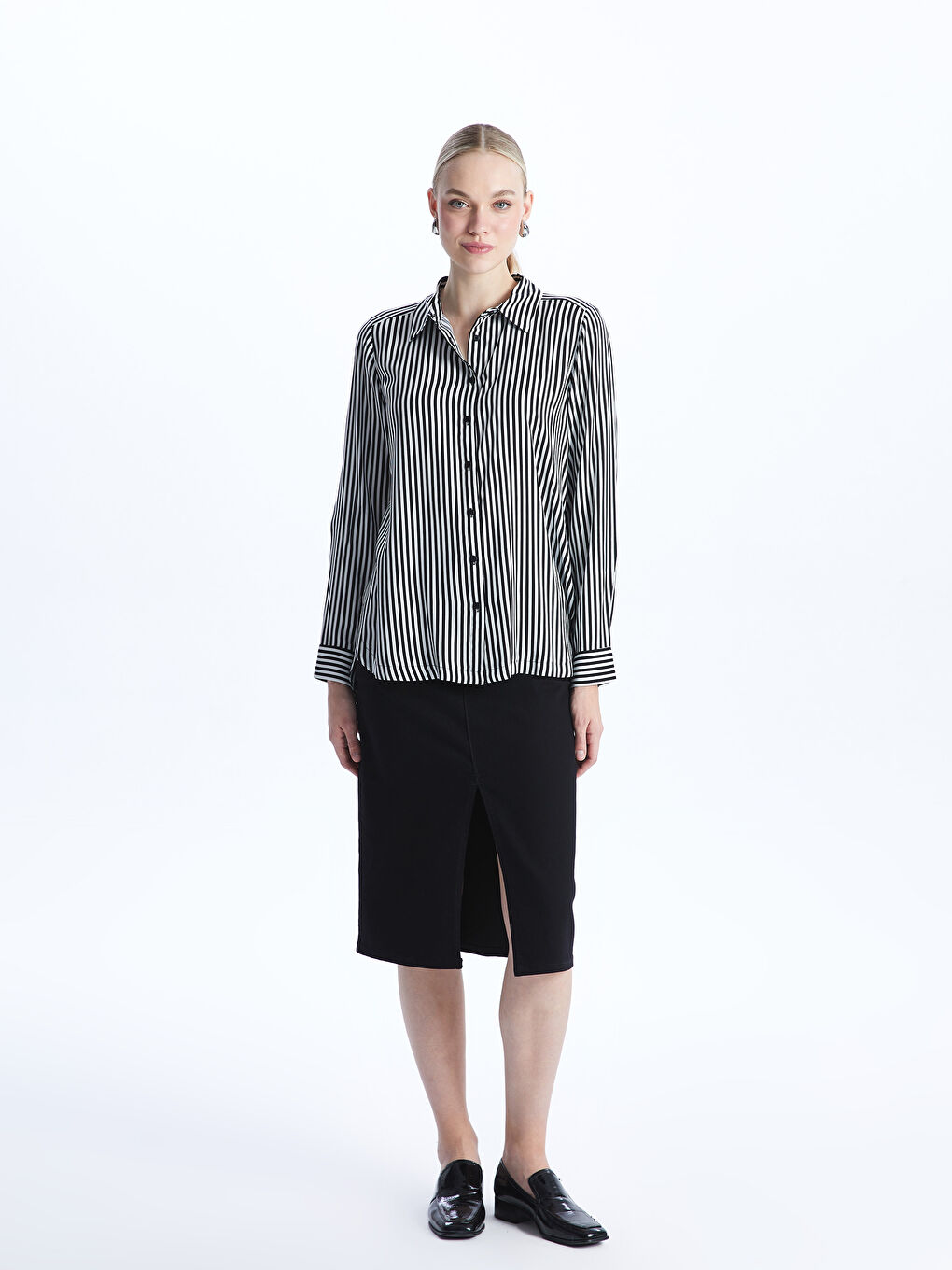 Striped Long Sleeve Women's Shirt-2