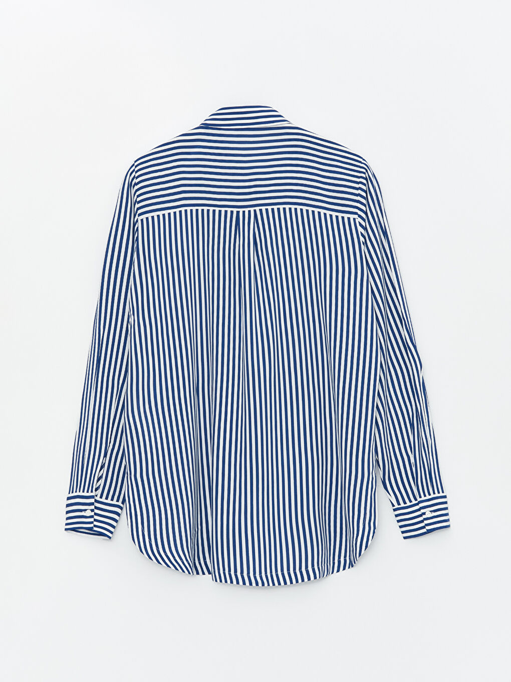 Полосатая рубашка с длинным рукавом для женщин-6