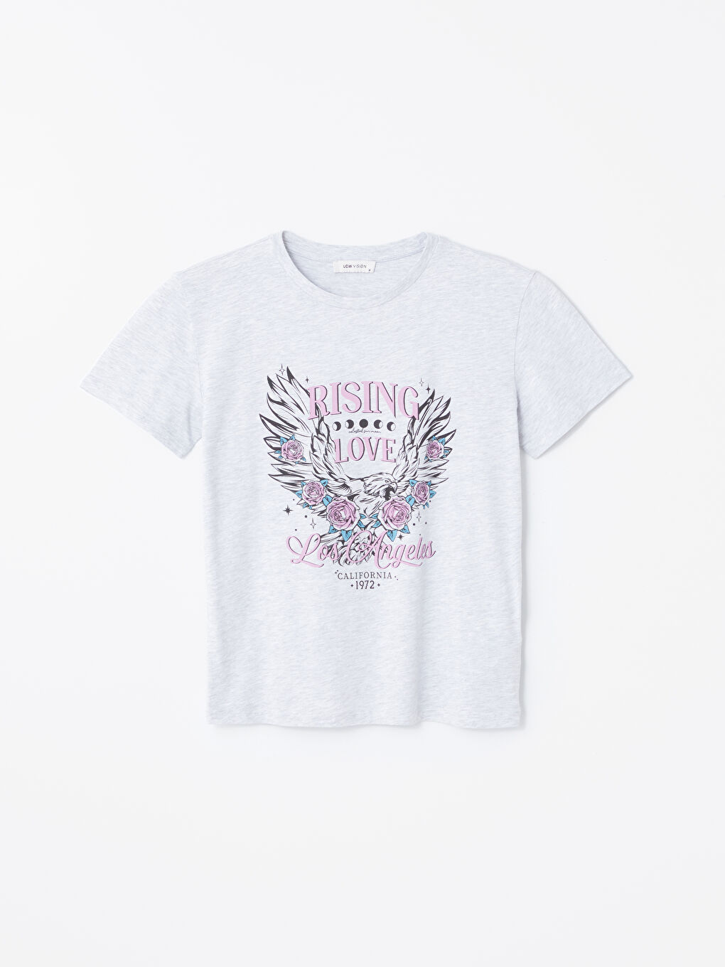 LCW Vision Crew Neck Printed Short Sleeve Women's T-Shirt -S47049Z8-847