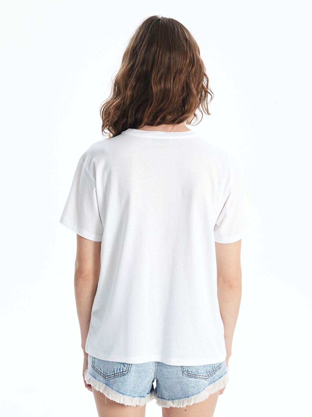 LCW Vision Crew Neck Printed Short Sleeve Women's T-Shirt -S47050Z8-Q6K
