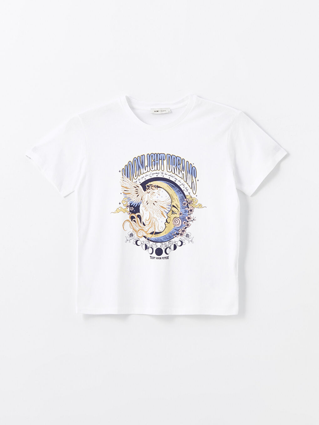 LCW Vision Crew Neck Printed Short Sleeve Women's T-Shirt -S47050Z8-Q6K