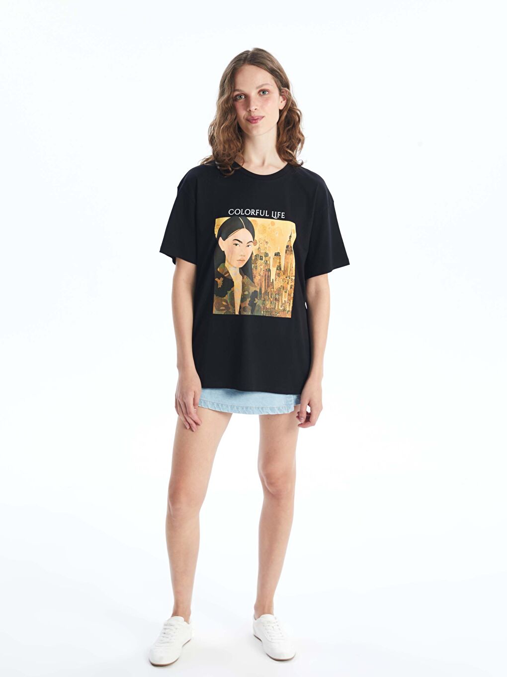 T-shirt Imprimé à Col Rond pour Femmes-2