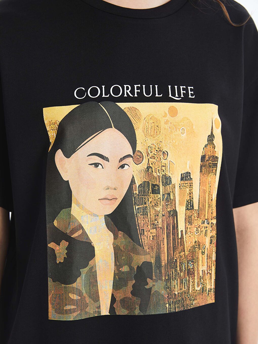 T-shirt Imprimé à Col Rond pour Femmes-3