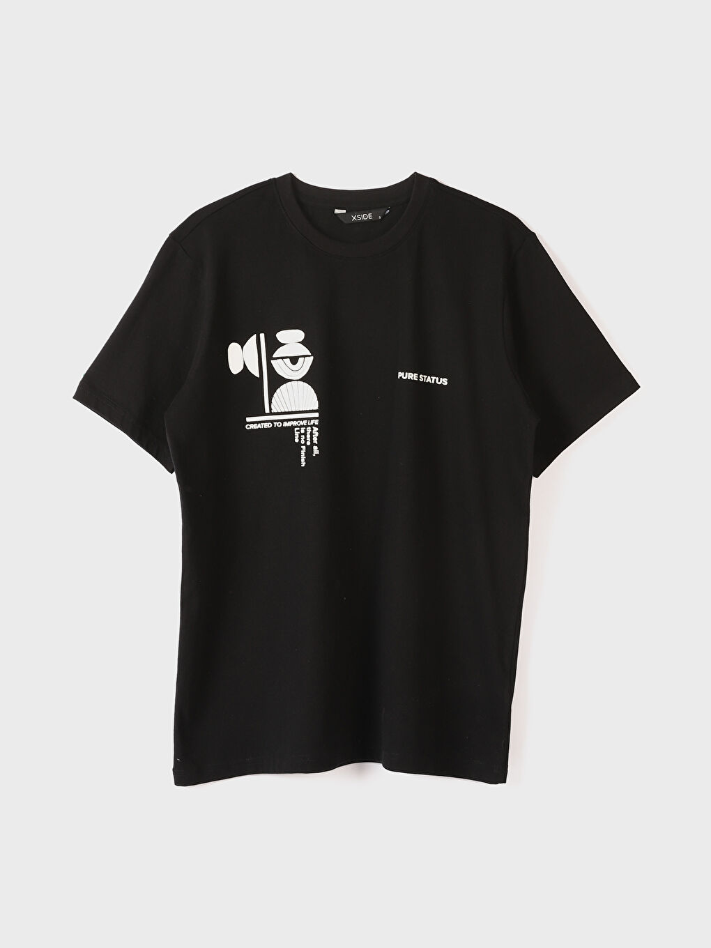 Crew Neck Short Sleeve Printed Combed Cotton Men's T-shirt