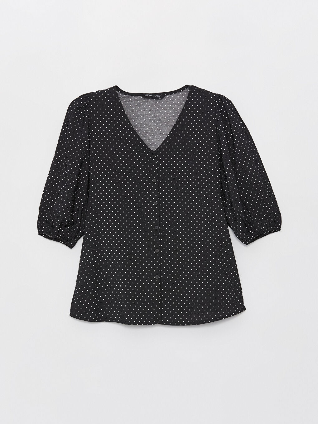 LC Waikiki V-Neck Polka Dot Women's Blouse -S47108Z8-LQJ