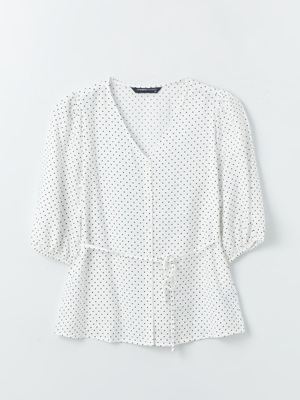LC Waikiki V-Neck Polka Dot Women's Blouse -S47108Z8-LRA