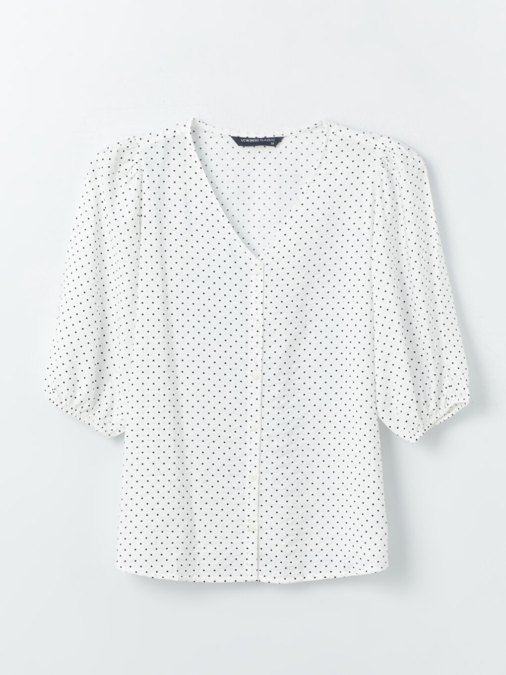 LC Waikiki V-Neck Polka Dot Women's Blouse -S47108Z8-LRA