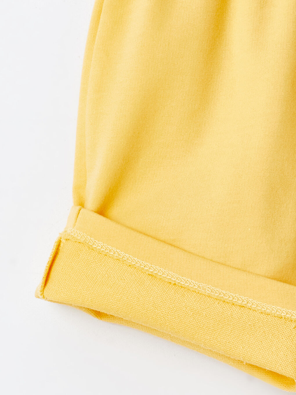 Sarı Beli Lastikli Basic Erkek Bebek Şort-2