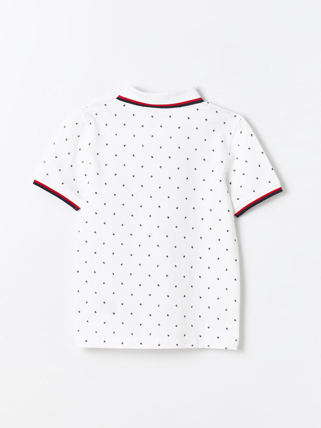 Beyaz Polo Yaka Baskılı Kısa Kollu Erkek Çocuk Tişört-1