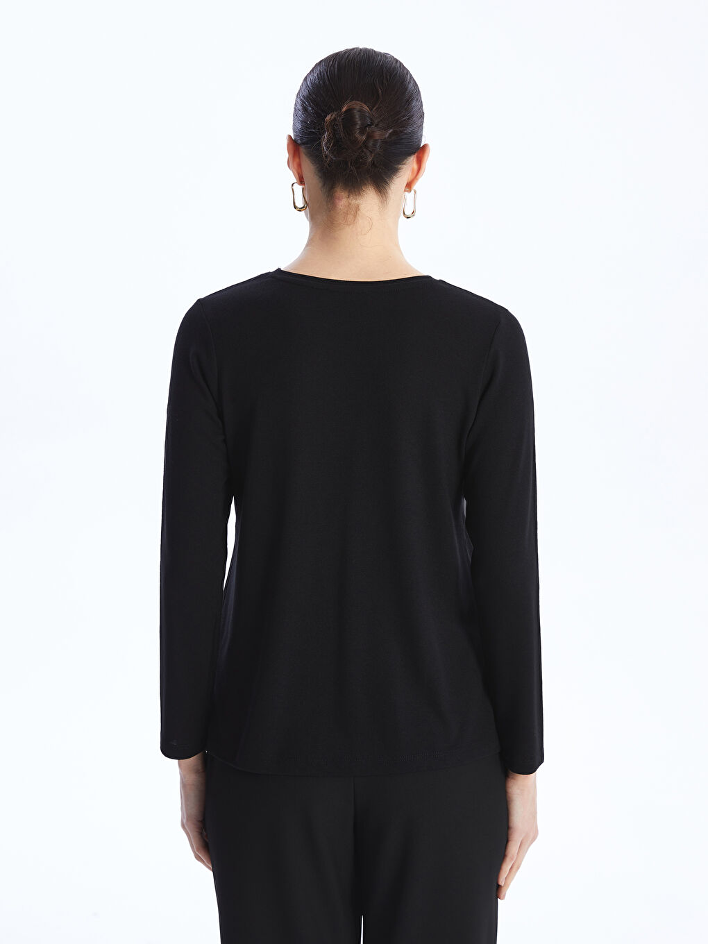 LCW Grace Crew Neck Patterned Long Sleeve Women's Blouse -S47129Z8-CVL
