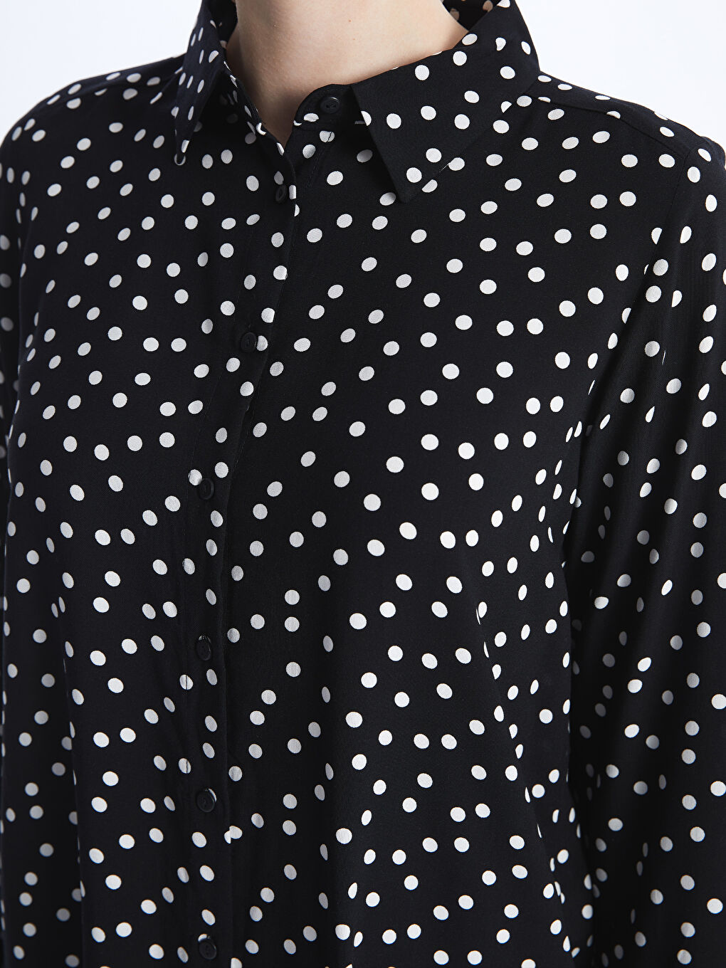 LCWAIKIKI Classic Polka Dot Long Sleeve Women's Shirt -S47135Z8-LQJ