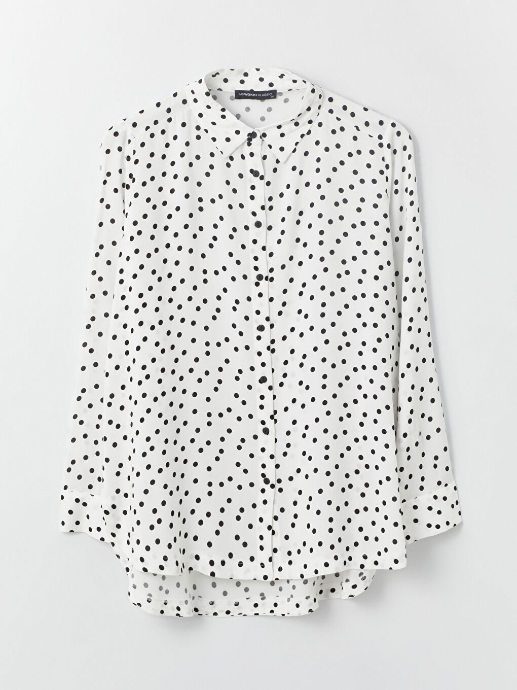 Chemise à Pois à Manches Longues pour Femmes-5