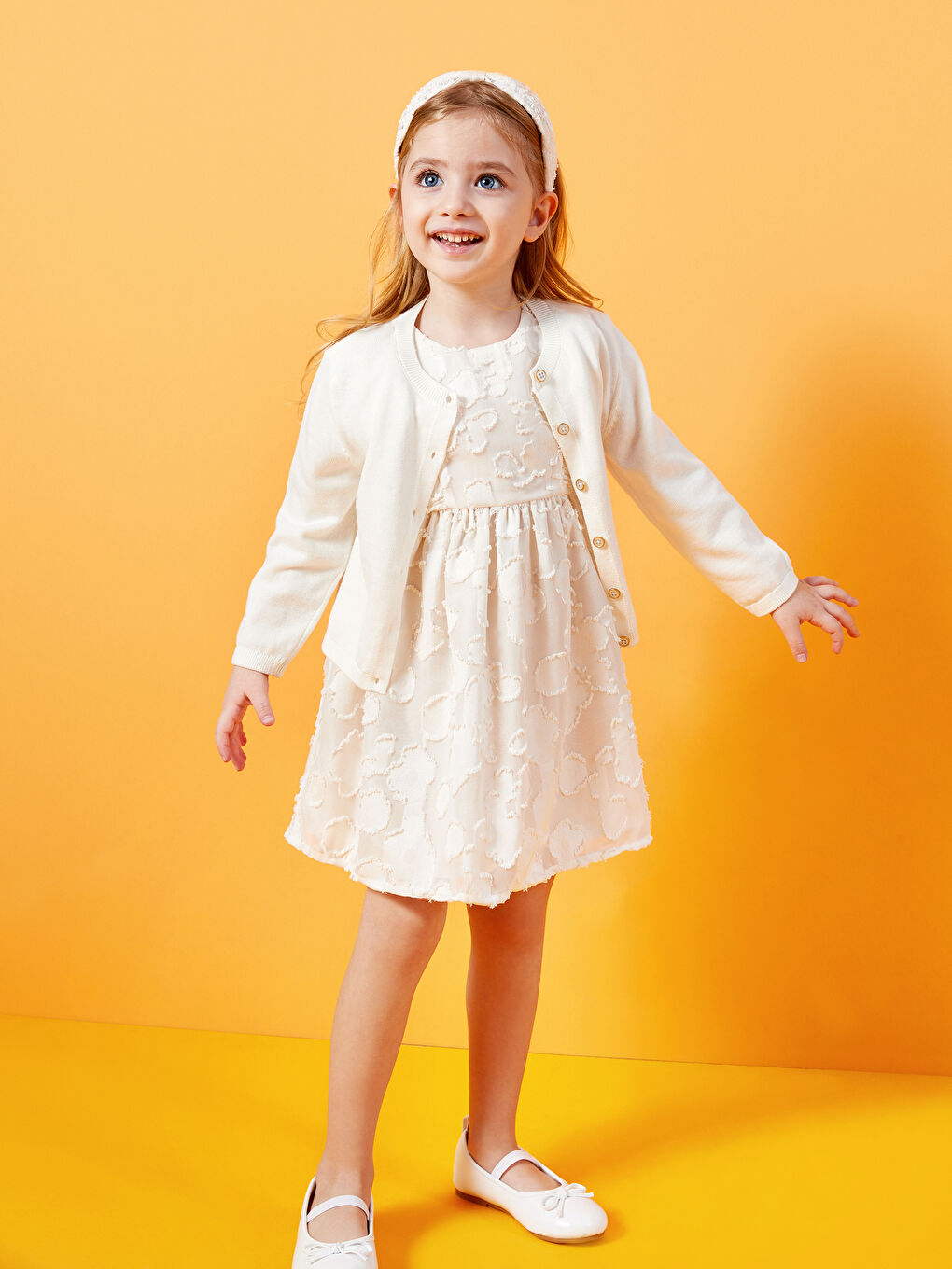 Crew Neck Long Sleeve Basic Baby Girls' Cardigan -S47136Z1-FDU