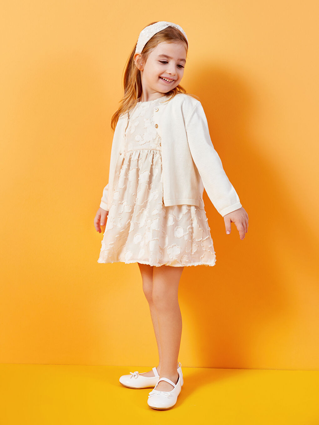 Crew Neck Long Sleeve Basic Baby Girls' Cardigan -S47136Z1-FDU