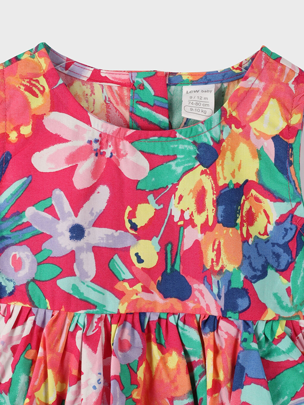 Crew Neck Sleeveless Patterned Baby Girls' Dress-1