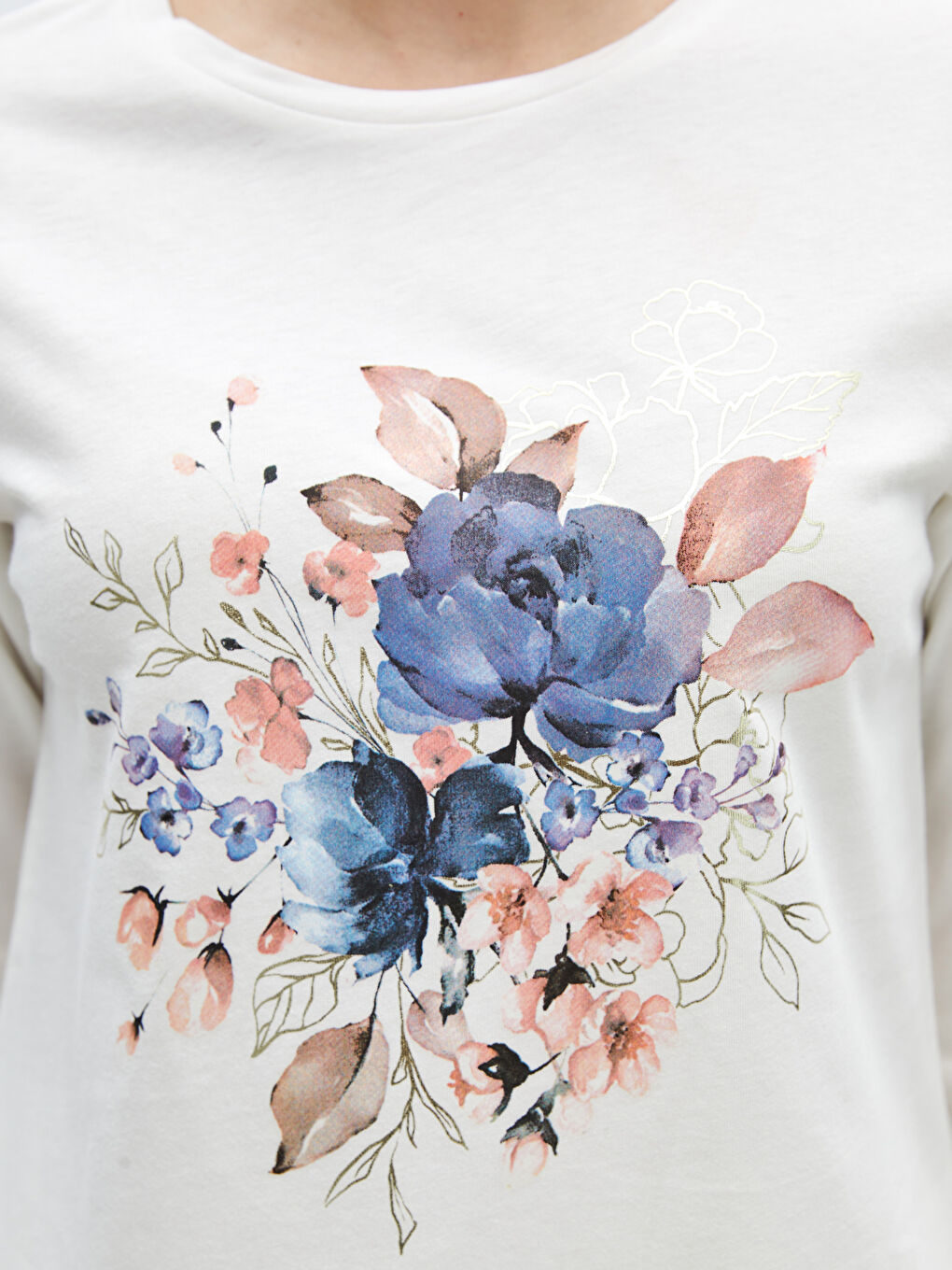 Crew Neck Printed Women's T-shirt -S47149Z8-EEW